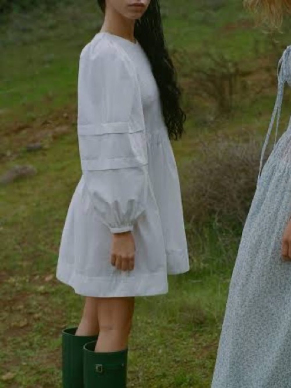 Ciao Lucia White Mini Dress with Puff Sleeves